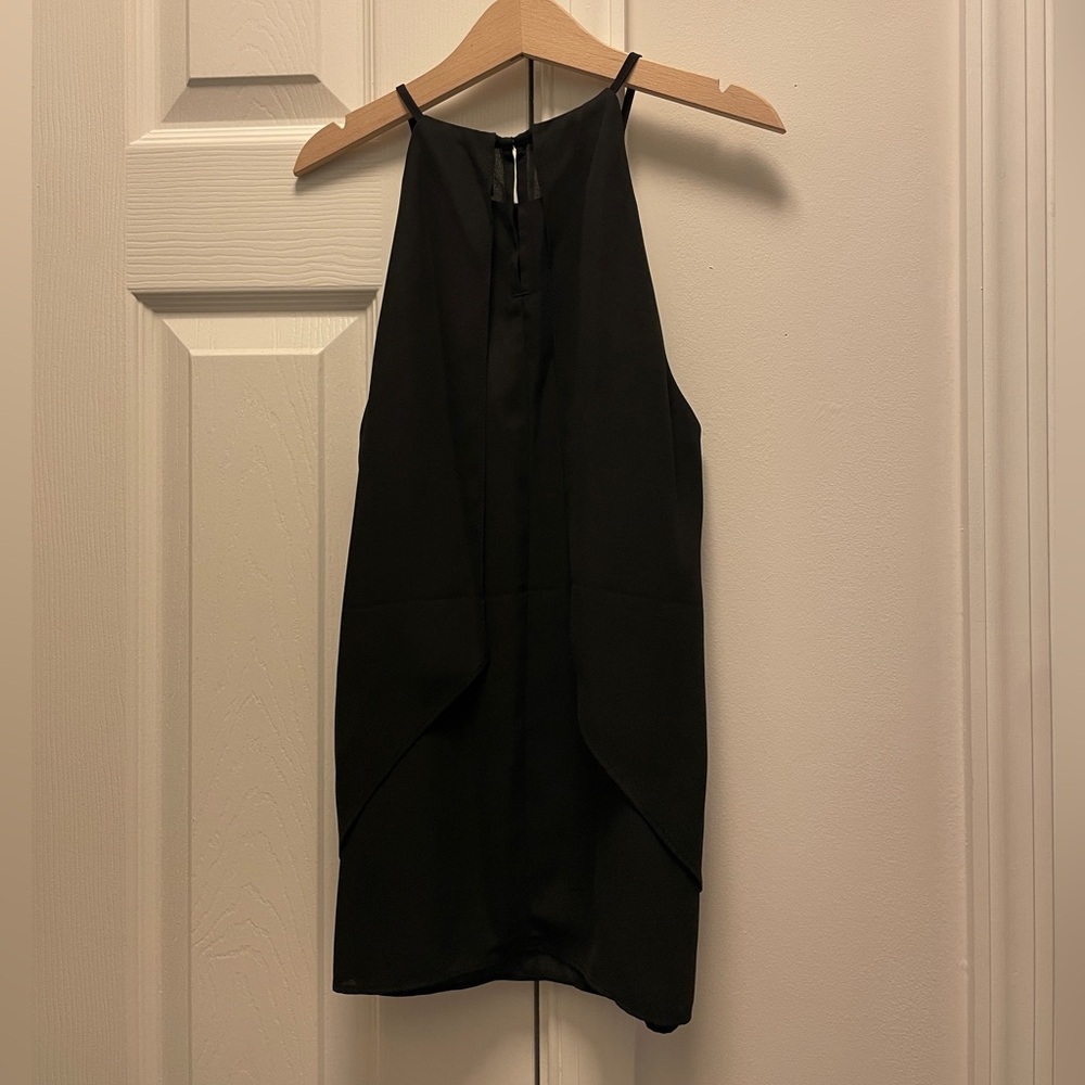 NWT Banana Republic Womens High-Neck Layered Sleeveless Top in black color - Picture 4 of 13